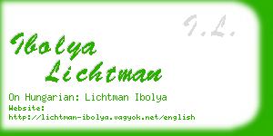 ibolya lichtman business card